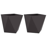 Fioriera 2 pz-Set di 2 Vaso-Contenitore per Piante Nero 40 x 40 x 40 cm Acciaio