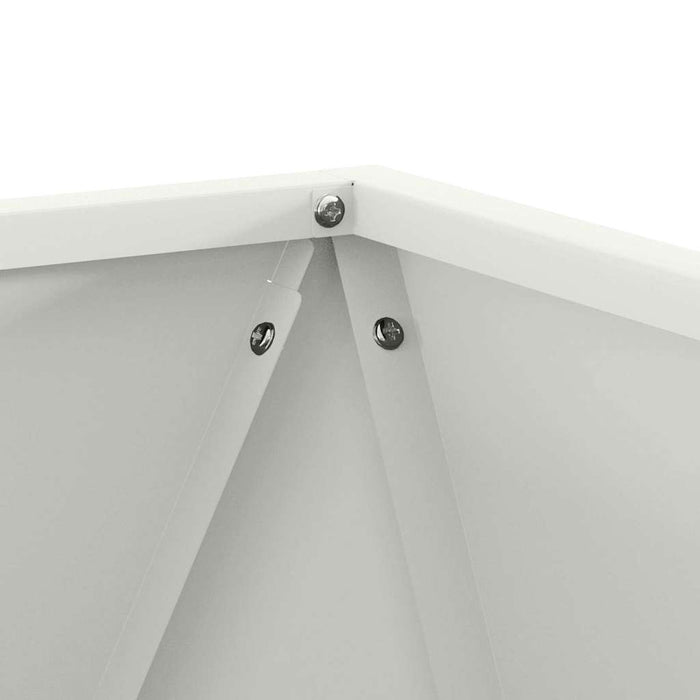 Fioriera 2 pcs Bianco 40 x 40 x 40 cm Acciaio 883825