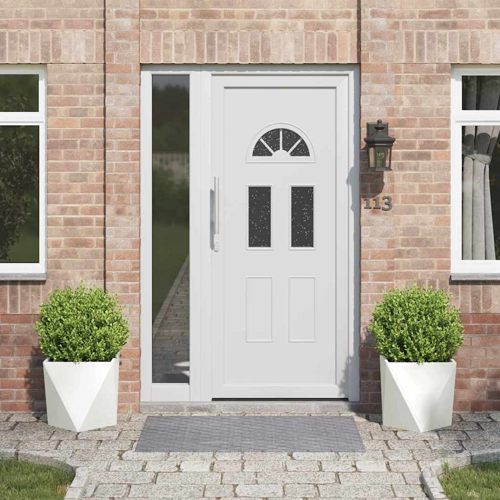 Fioriera 2 pcs Bianco 40 x 40 x 40 cm Acciaio 883825