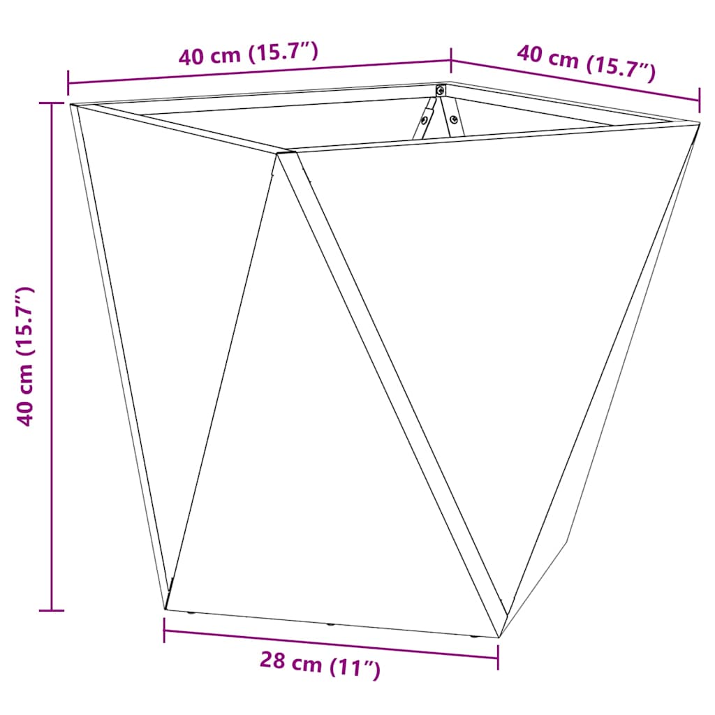 Fioriera Antracite 40 x 40 x 40 cm Acciaio 883826