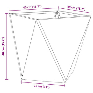 Fioriera Antracite 40 x 40 x 40 cm Acciaio 883826