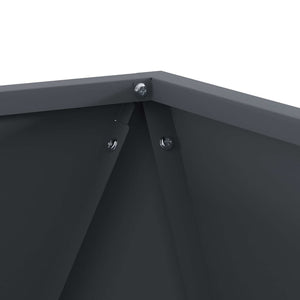 Fioriera 2 pz-Set di 2 Vaso-Contenitore per Piante Antracite 40 x 40 x 40 cm Acciaio