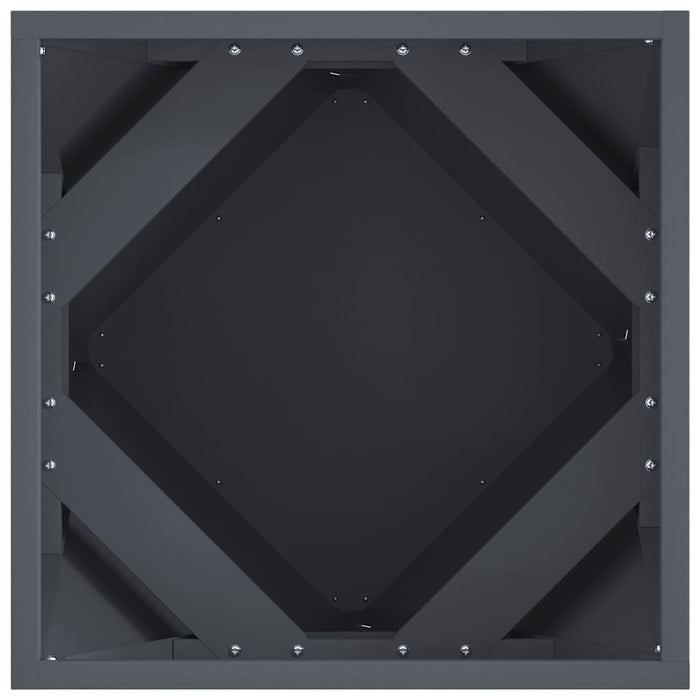 Fioriera 2 pcs Antracite 40 x 40 x 40 cm Acciaio 883827