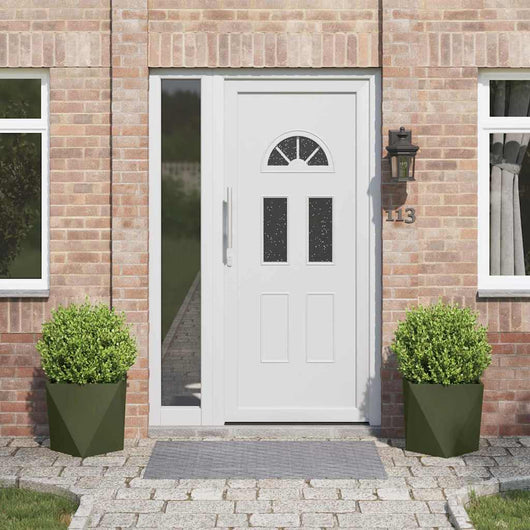 Fioriera 2 pz-Set di 2 Vaso-Contenitore per Piante Verde oliva 40 x 40 x 40 cm Acciaio