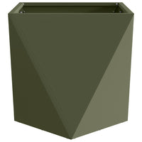 Fioriera 2 pz-Set di 2 Vaso-Contenitore per Piante Verde oliva 40 x 40 x 40 cm Acciaio