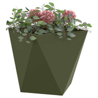 Fioriera 2 pcs Verde oliva 40 x 40 x 40 cm Acciaio 883829