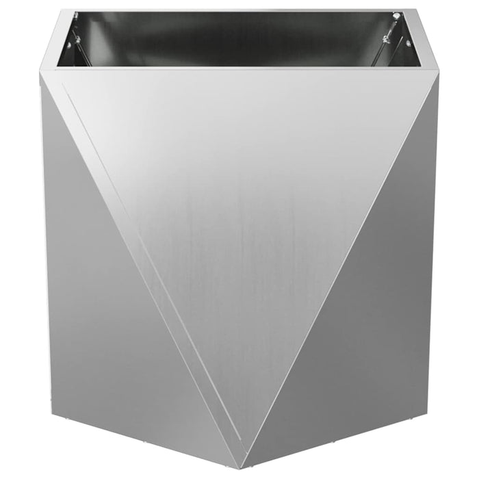 Fioriera-Vaso-Contenitore per Piante Argento 40 x 40 x 40 cm Acciaio zincato