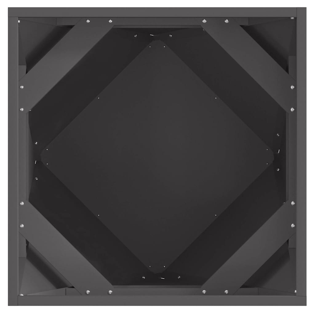 Fioriera-Vaso da Esterno-Contenitore per Piante Nero 50 x 50 x 50 cm Acciaio