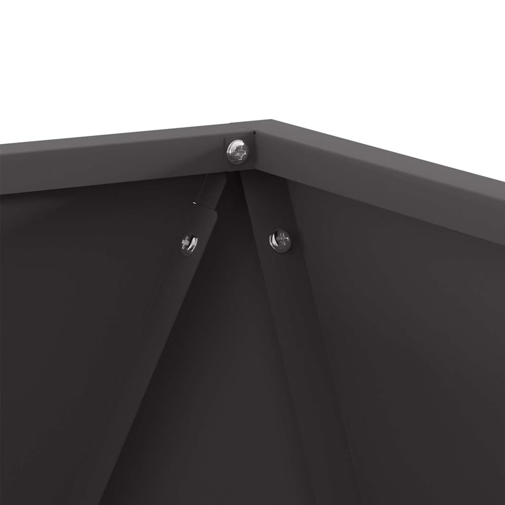 Fioriera 2 pz-Set di 2 Vaso-Contenitore per Piante Nero 50 x 50 x 50 cm Acciaio