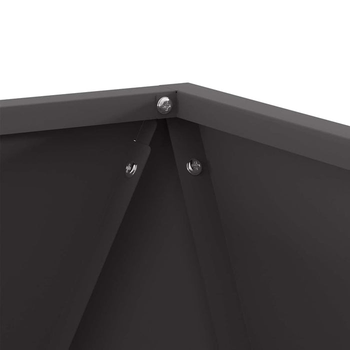 Fioriera 2 pz-Set di 2 Vaso-Contenitore per Piante Nero 50 x 50 x 50 cm Acciaio