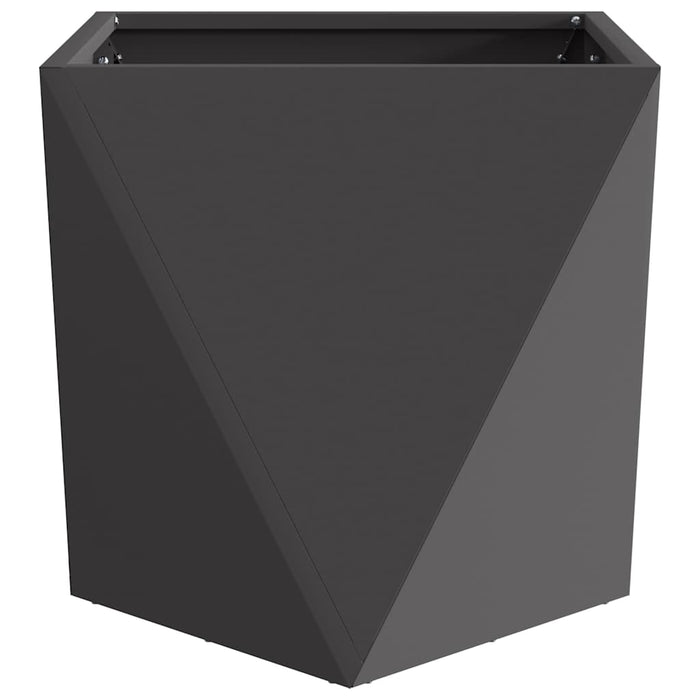 Fioriera 2 pz-Set di 2 Vaso-Contenitore per Piante Nero 50 x 50 x 50 cm Acciaio