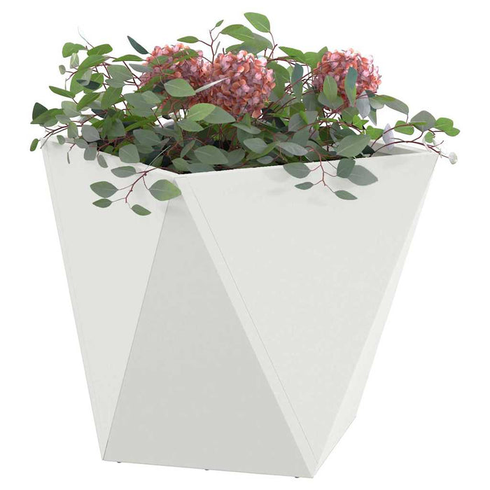 Fioriera-Vaso-Contenitore per Piante Bianco 50 x 50 x 50 cm Acciaio