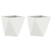 Fioriera 2 pcs Bianco 50 x 50 x 50 cm Acciaio 883839