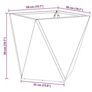 Fioriera Antracite 50 x 50 x 50 cm Acciaio 883840