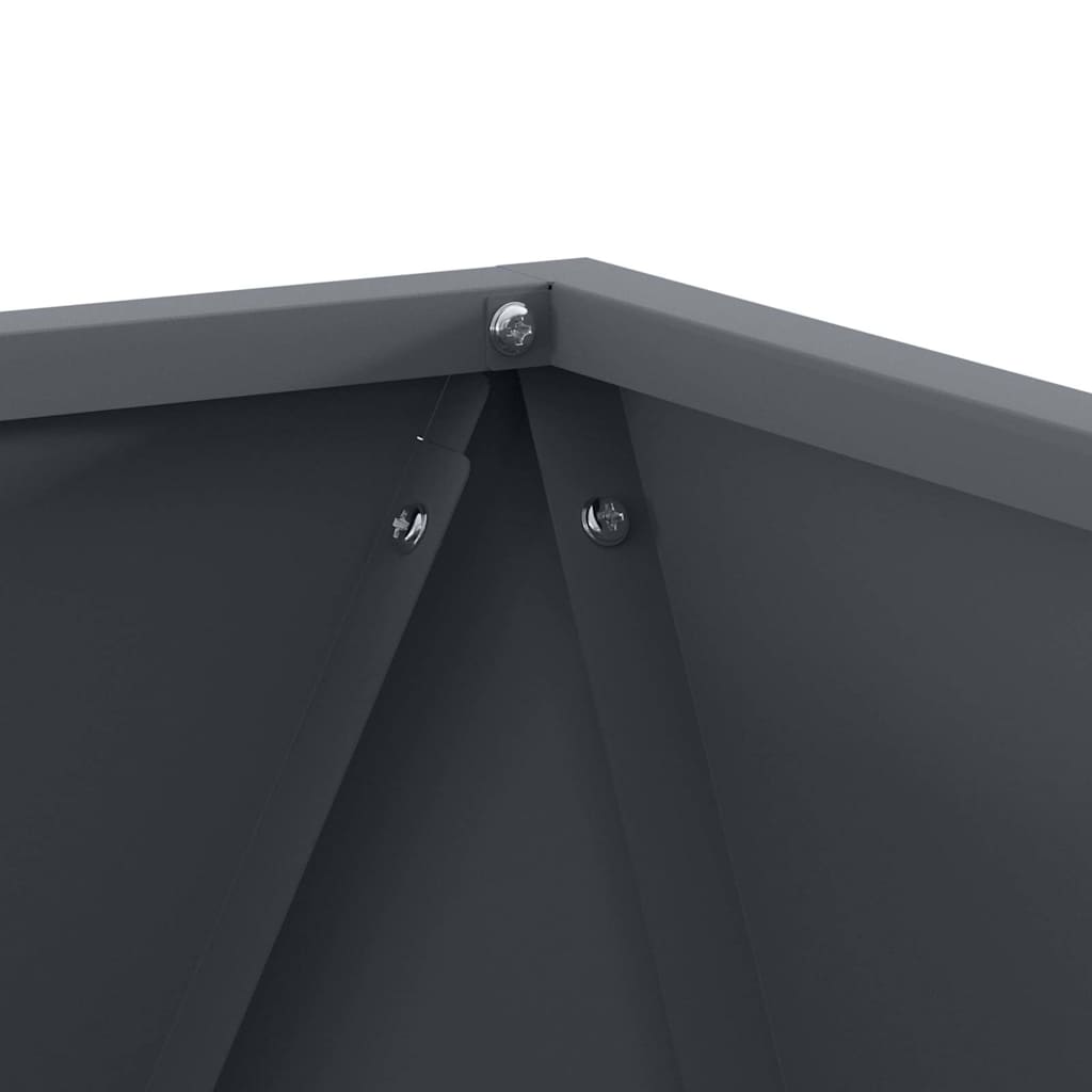 Fioriera 2 pcs Antracite 50 x 50 x 50 cm Acciaio 883841