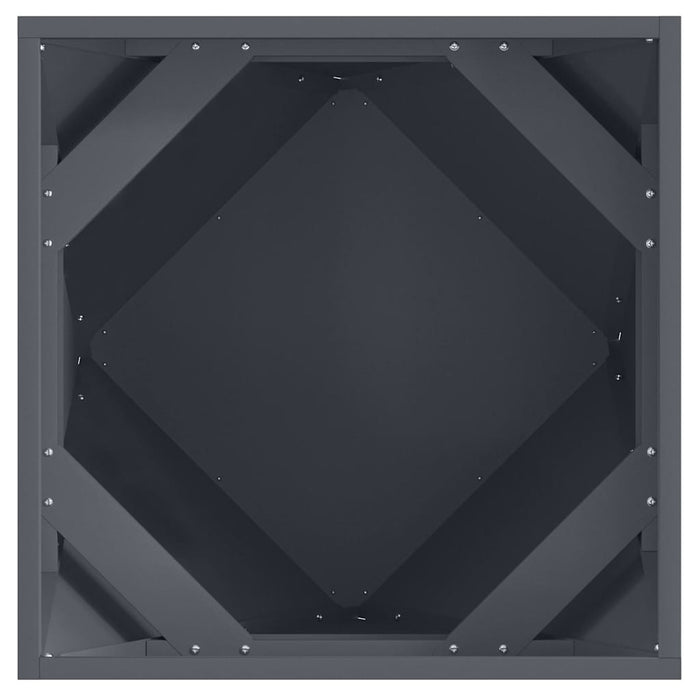 Fioriera 2 pcs Antracite 50 x 50 x 50 cm Acciaio 883841