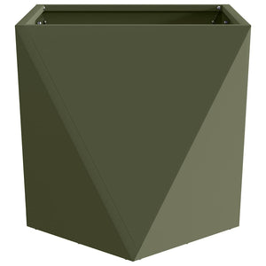 Fioriera-Vaso-Contenitore per Piante Verde oliva 50 x 50 x 50 cm Acciaio