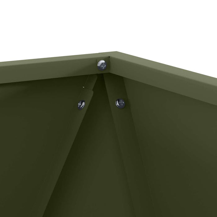 Fioriera 2 pcs Verde oliva 50 x 50 x 50 cm Acciaio 883843