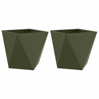 Fioriera 2 pcs Verde oliva 50 x 50 x 50 cm Acciaio 883843