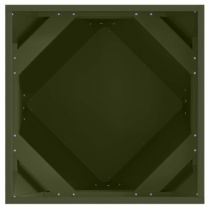 Fioriera 2 pcs Verde oliva 50 x 50 x 50 cm Acciaio 883843