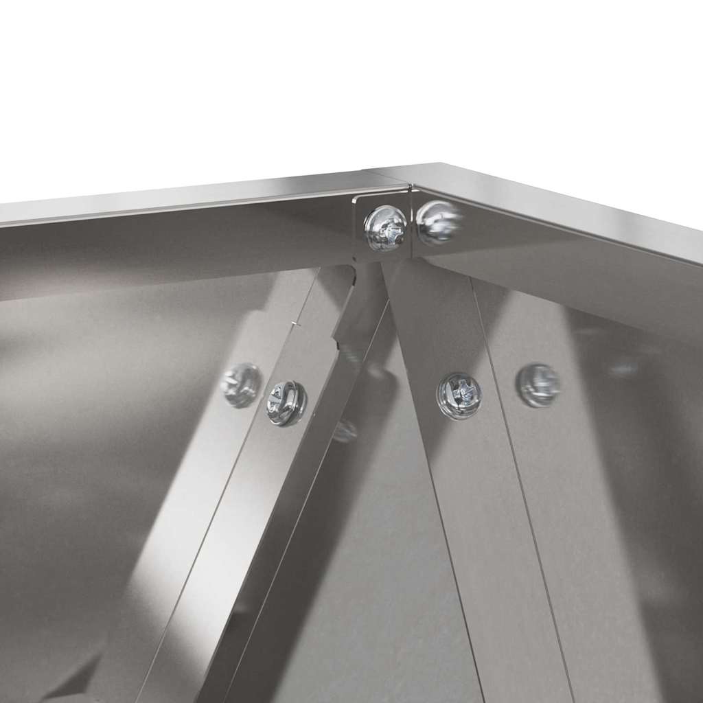 Fioriera 2 pz-Set di 2 Vaso-Contenitore per Piante Argento 50 x 50 x 50 cm Acciaio inossidabile