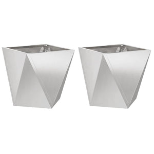 Fioriera 2 pcs Argento 50 x 50 x 50 cm Acciaio inossidabile 883845