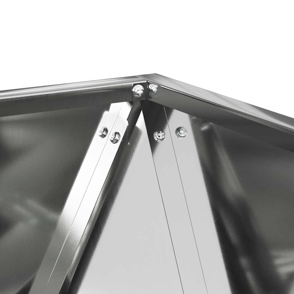 Fioriera 2 pcs Argento 50 x 50 x 50 cm Acciaio zincato 883847