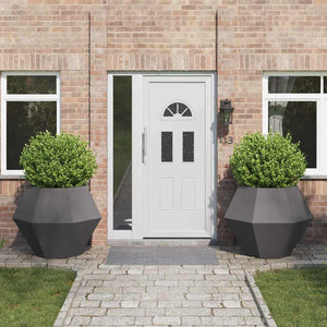 Fioriera 2 pcs Nero 100 x 100 x 80 cm Acciaio 884025