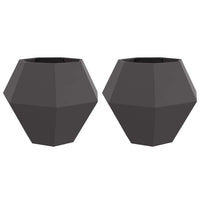 Fioriera 2 pcs Nero 100 x 100 x 80 cm Acciaio 884025