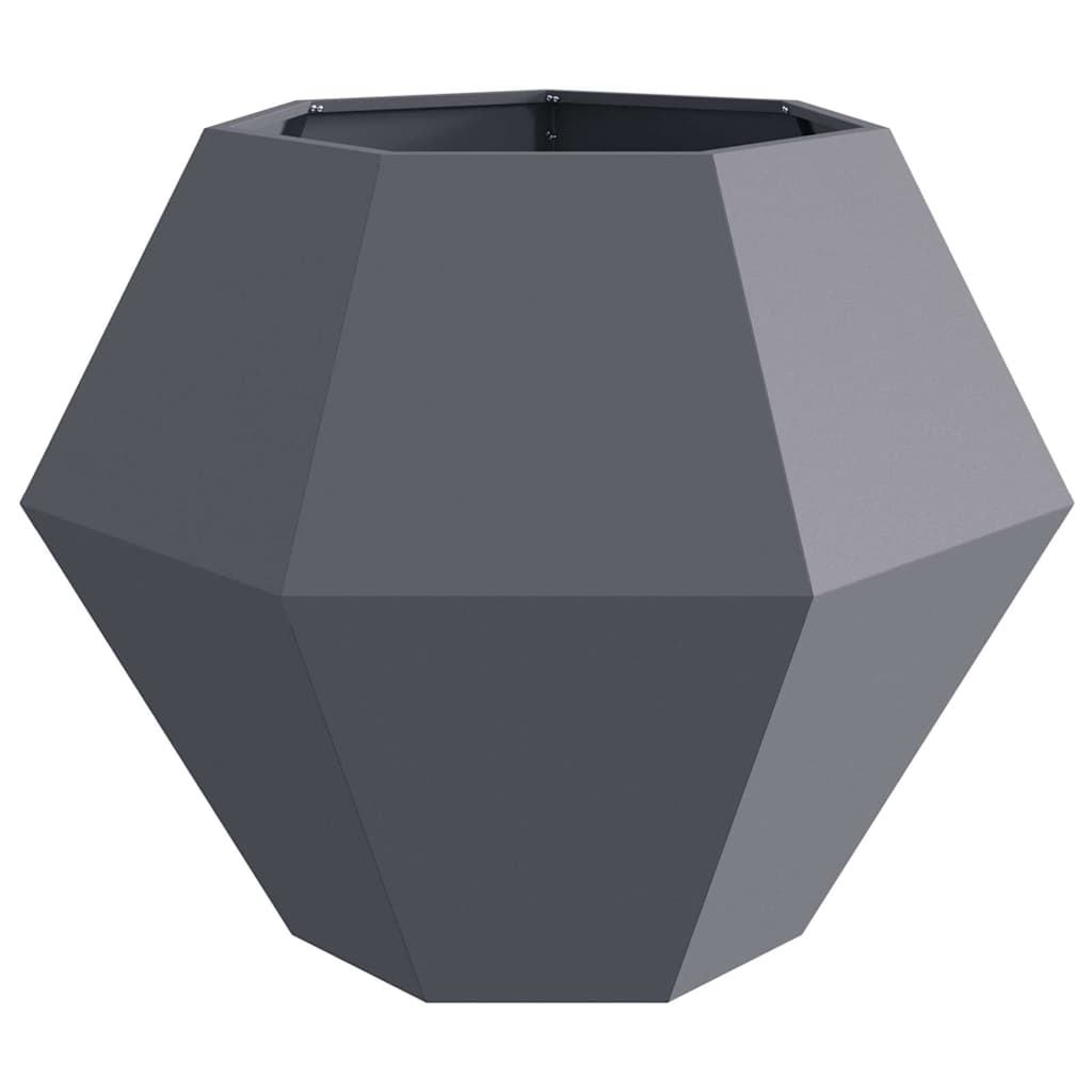 Fioriera 2 pcs Antracite 100 x 100 x 80 cm Acciaio 884029