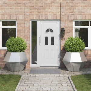 Fioriera 2 pcs Argento 100 x 100 x 80 cm Acciaio inossidabile 884033