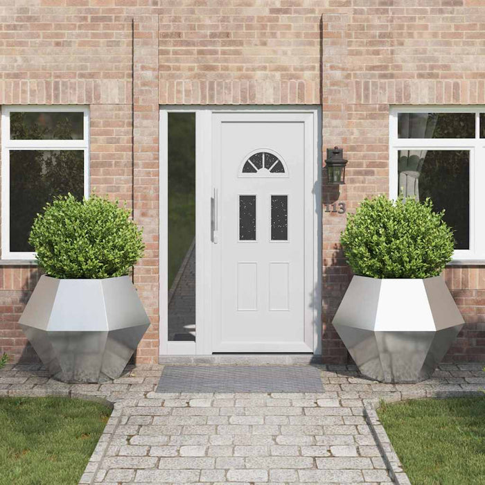 Fioriera 2 pcs Argento 100 x 100 x 80 cm Acciaio inossidabile 884033