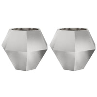 Fioriera 2 pcs Argento 100 x 100 x 80 cm Acciaio inossidabile 884033