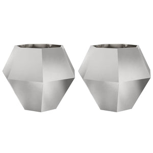 Fioriera 2 pcs Argento 100 x 100 x 80 cm Acciaio inossidabile 884033