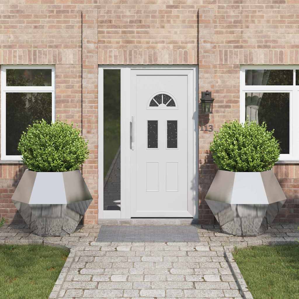 Fioriera 2 pcs Argento 100 x 100 x 80 cm Acciaio zincato 884035