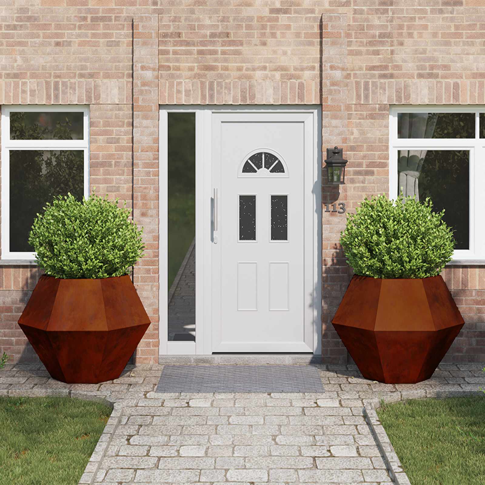 Fioriera 2 pcs Ruggine 100 x 100 x 80 cm 884037