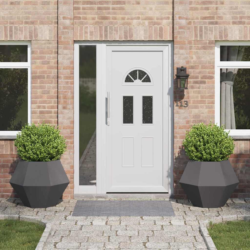 Fioriera 2 pcs Nero 75 x 75 x 60 cm Acciaio 884039