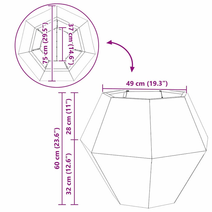 Fioriera Bianco 75 x 75 x 60 cm Acciaio 884040