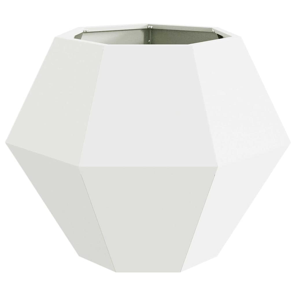 Fioriera 2 pcs Bianco 75 x 75 x 60 cm Acciaio 884041