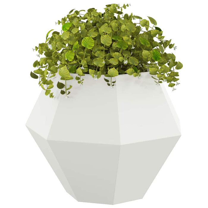 Fioriera 2 pcs Bianco 75 x 75 x 60 cm Acciaio 884041