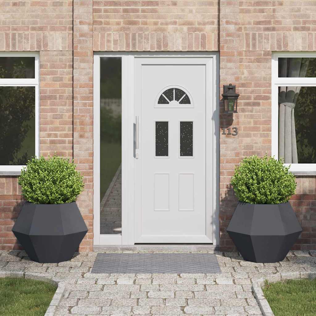 Fioriera 2 pcs Antracite 75 x 75 x 60 cm Acciaio 884043