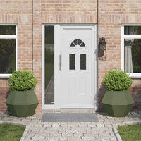 Fioriera 2 pcs Verde oliva 75 x 75 x 60 cm Acciaio 884045