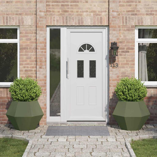 Fioriera 2 pcs Verde oliva 75 x 75 x 60 cm Acciaio 884045