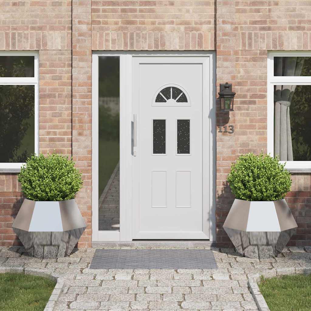 Fioriera 2 pcs Argento 75 x 75 x 60 cm Acciaio inossidabile 884047