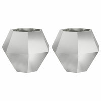 Fioriera 2 pcs Argento 75 x 75 x 60 cm Acciaio zincato 884049