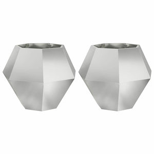 Fioriera 2 pcs Argento 75 x 75 x 60 cm Acciaio zincato 884049