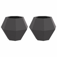 Fioriera 2 pcs Nero 50 x 50 x 40 cm Acciaio 884053