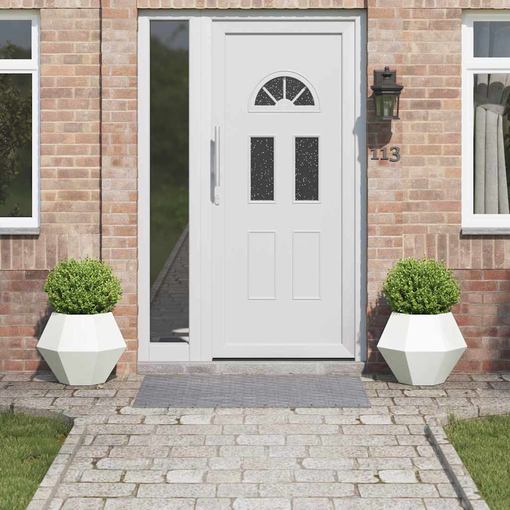 Fioriera 2 pcs Bianco 50 x 50 x 40 cm Acciaio 884055