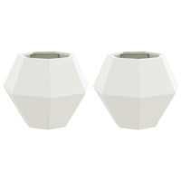 Fioriera 2 pcs Bianco 50 x 50 x 40 cm Acciaio 884055