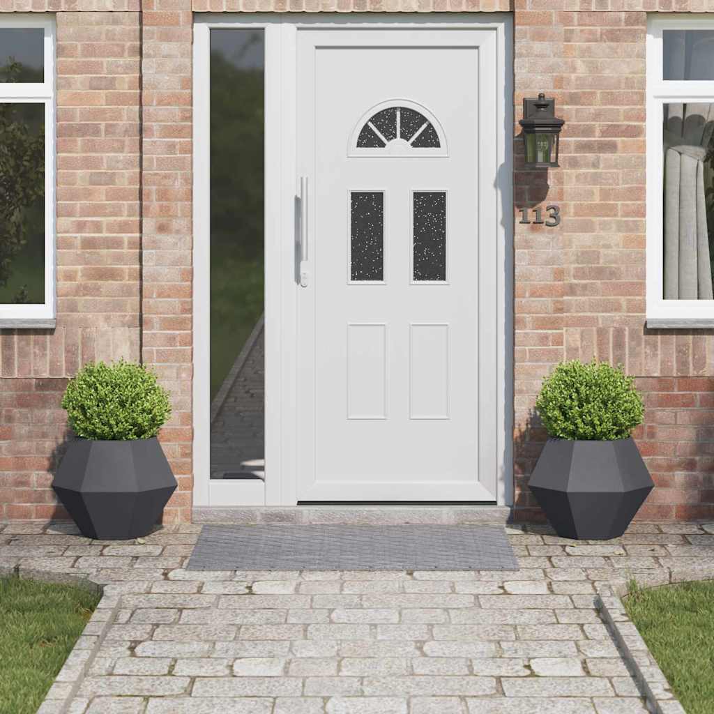 Fioriera 2 pcs Antracite 50 x 50 x 40 cm Acciaio 884057